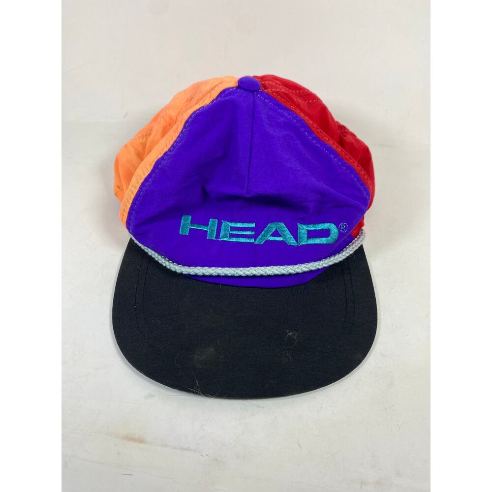 Vintage HEAD Rope Trucker Hat Retro Block Colored w/ Adjustable Strap